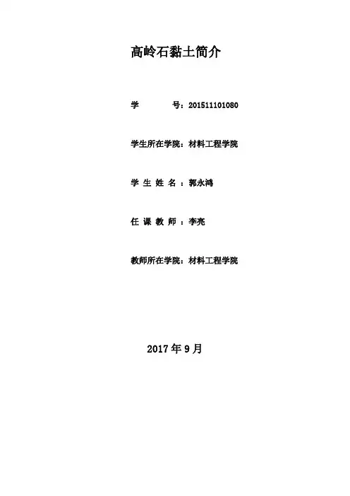 高岭石黏土简介