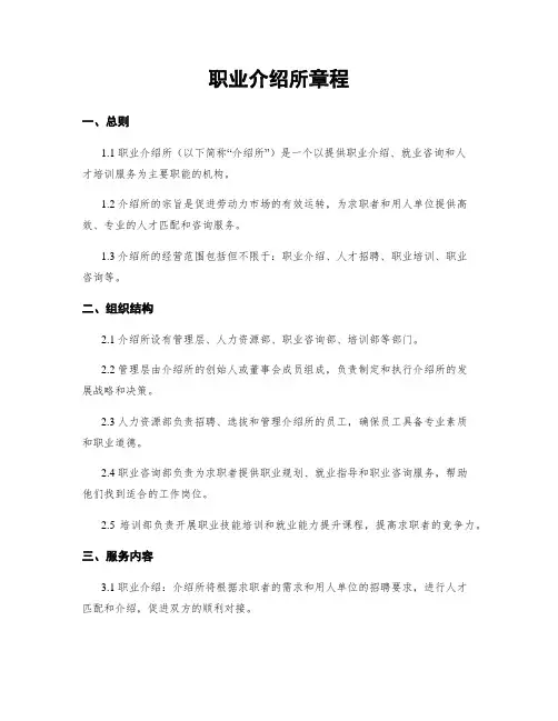 职业介绍所章程