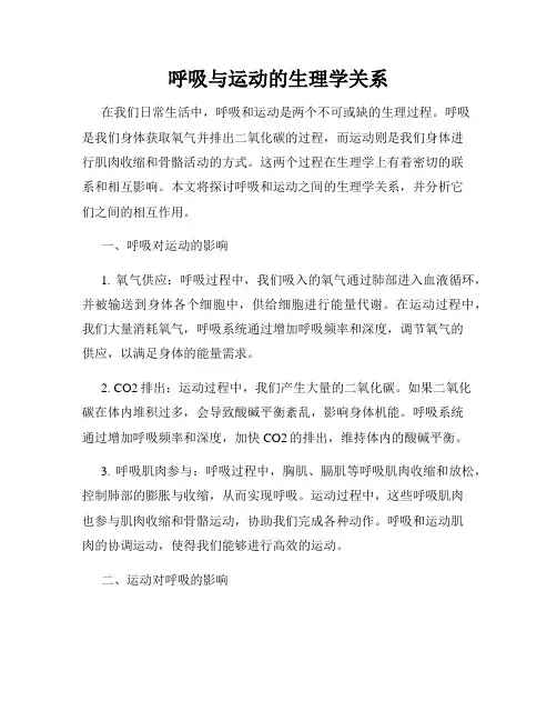 呼吸与运动的生理学关系