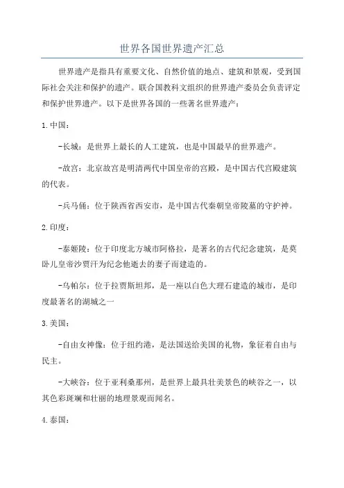世界各国世界遗产汇总
