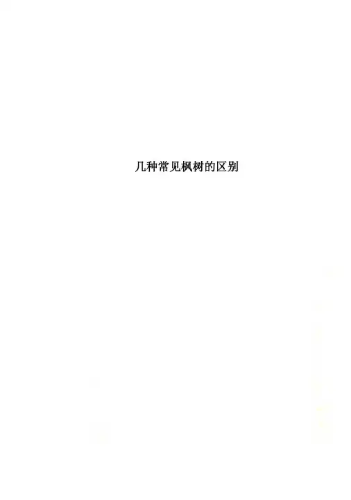 几种常见枫树的区别