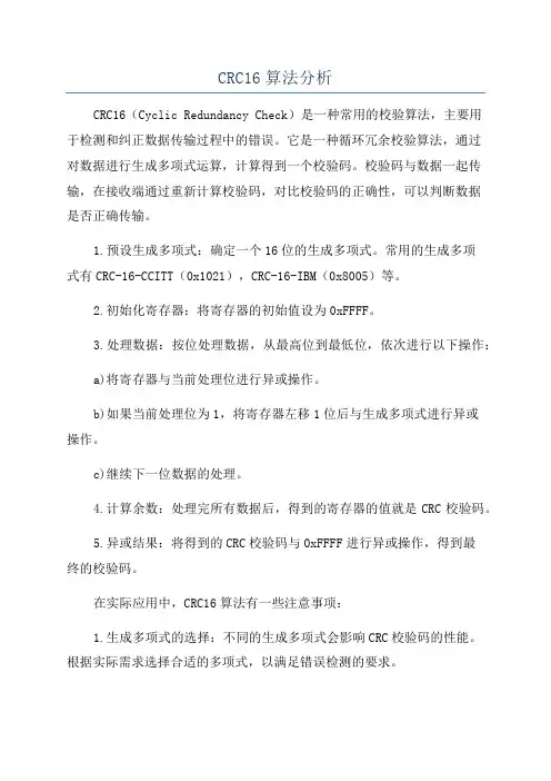 CRC16算法分析
