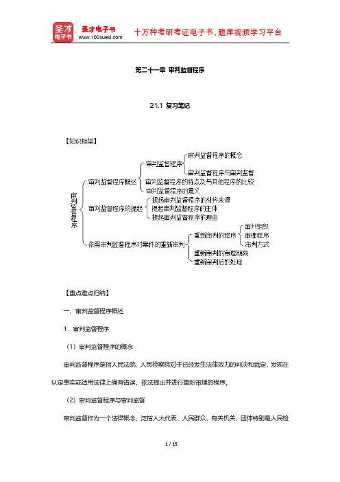 《刑事诉讼法》配套辅导书  笔记和课后习题(审判监督程序)【圣才出品】