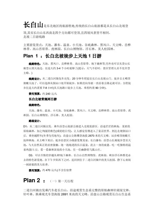 长白山三日游计划-小阳制作