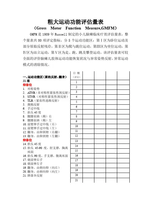 粗大运动功能评估量表