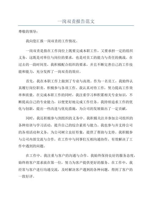 一岗双责报告范文