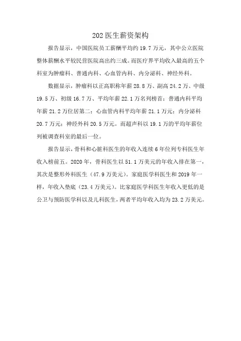 202医生薪资架构