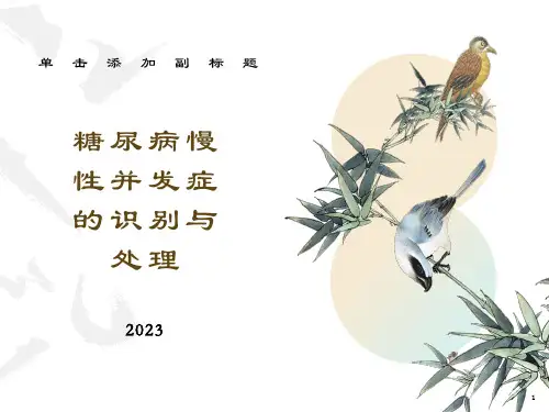糖尿病慢性并发症的识别与处理