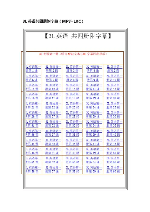 3L英语共四册附字幕（MP3+LRC）