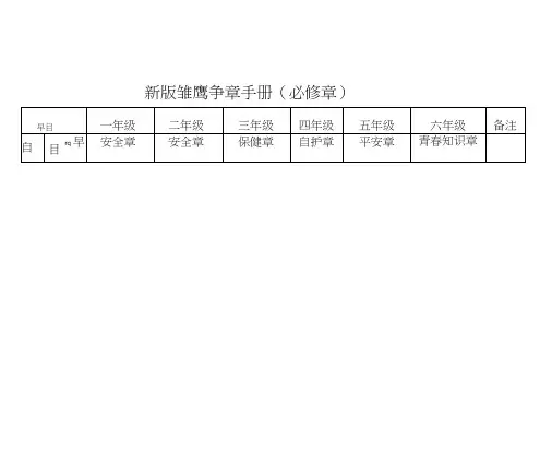 小学新版雏鹰争章手册