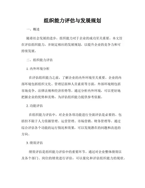 组织能力评估与发展规划