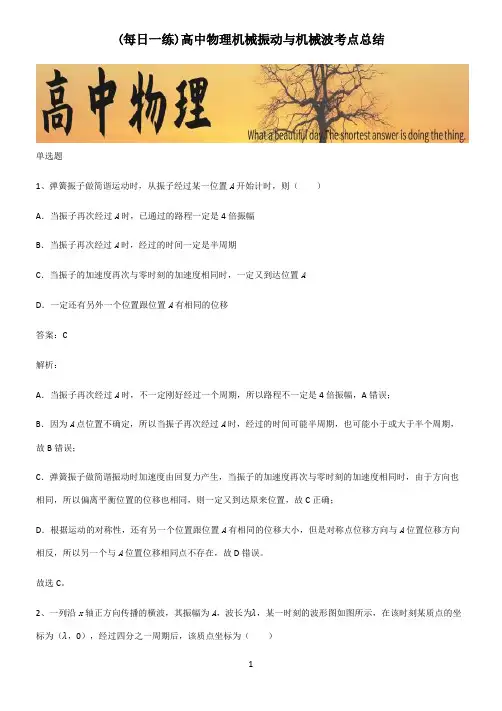 高中物理机械振动与机械波考点总结