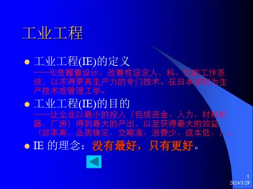 精选工业工程IE与现场改善