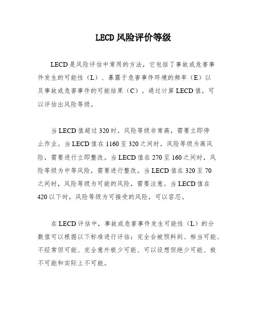 LECD风险评价等级
