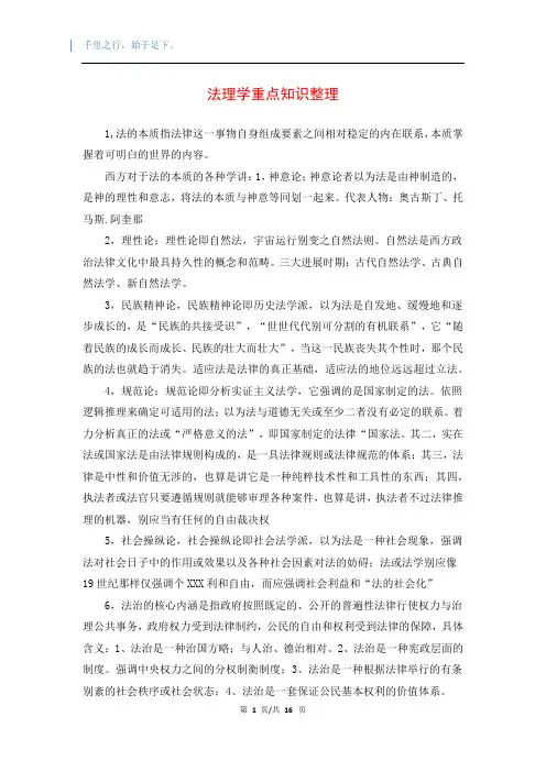 法理学重点知识整理
