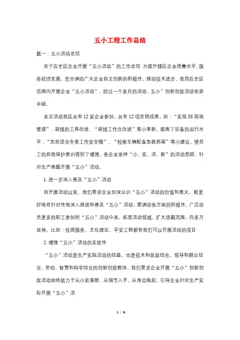 五小工程工作总结