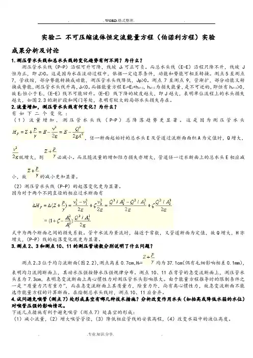 水力学实验报告思考题答案解析[想你所要]