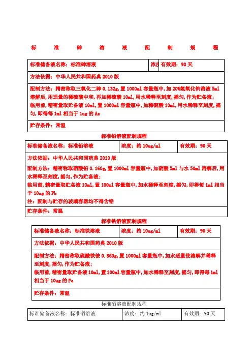 标准溶液配制操作