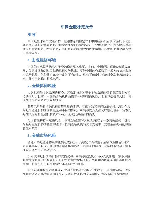 中国金融稳定报告