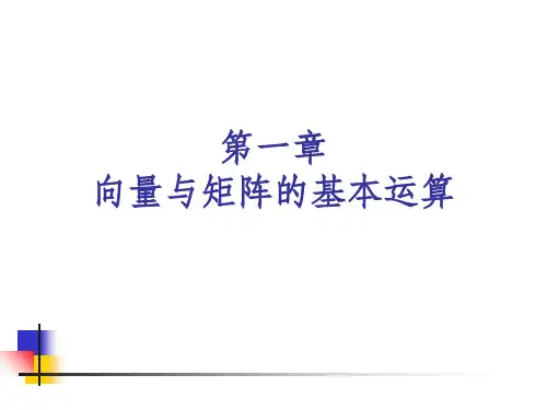 向量与矩阵的定义及运算