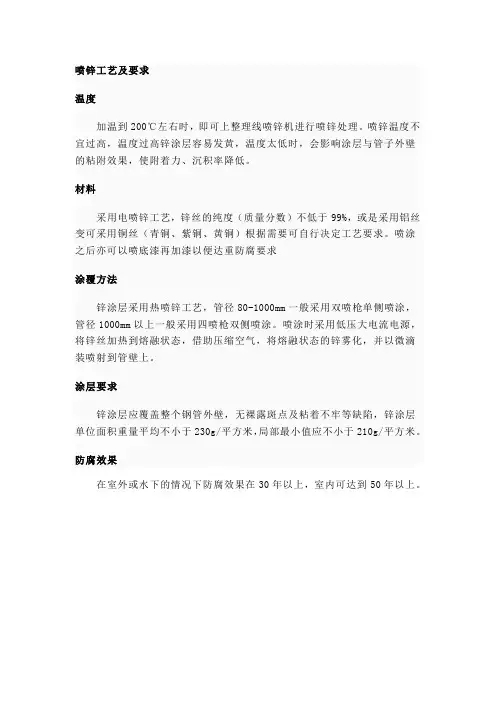 喷锌工艺及要求