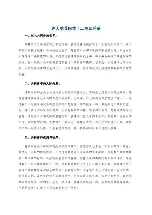 迷人的共同体十二章读后感