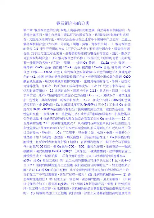 铜及铜合金的分类.