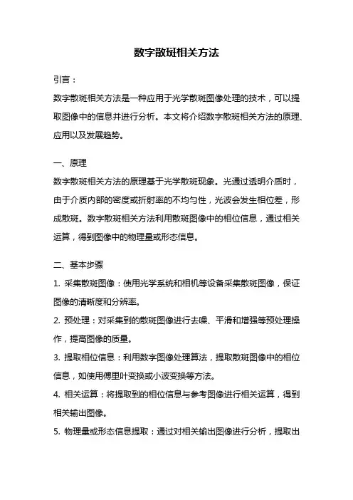 数字散斑相关方法