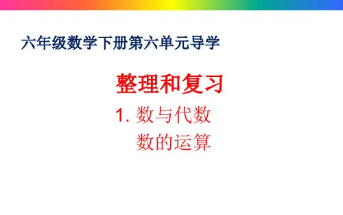 小学六年级数学下册第六单元总复习-数与代数-数的运算