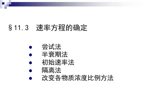 ch11.3 速率方程的确定