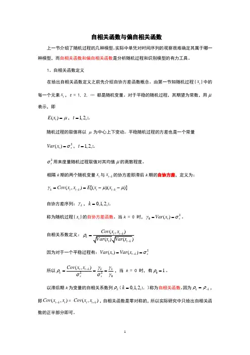 自相关函数与偏自相关函数