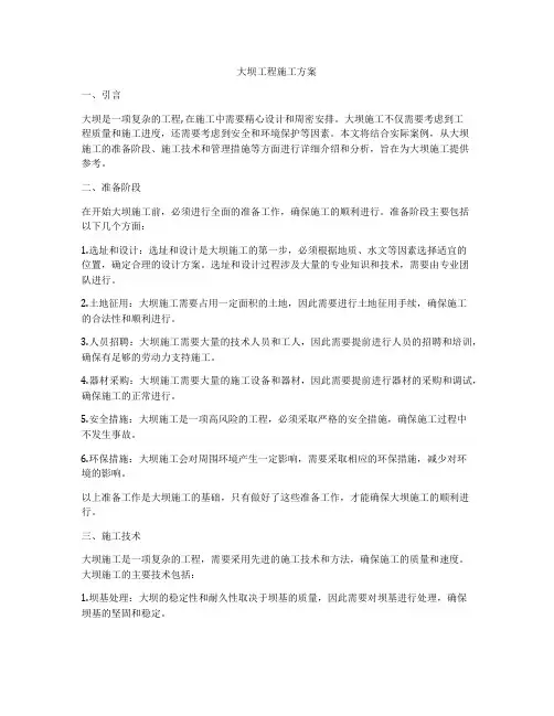 大坝工程施工方案