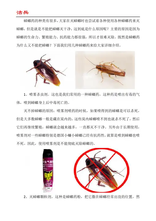 哪种蟑螂药能杀尽家里的所有蟑螂