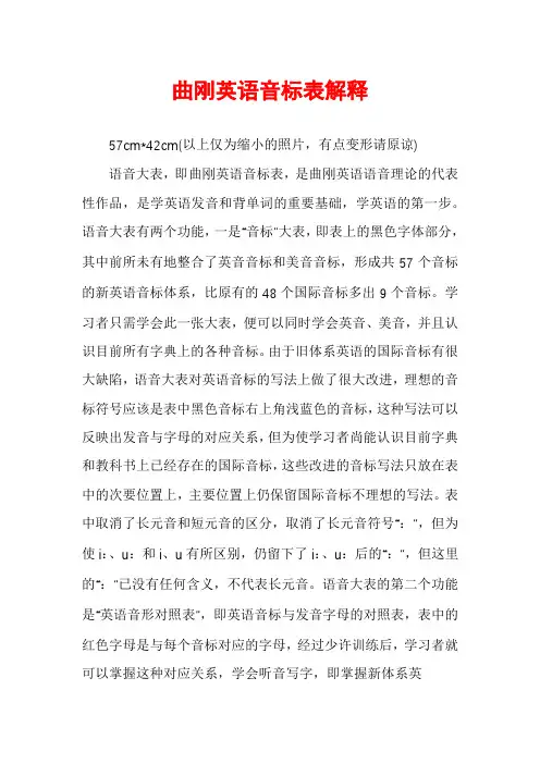 曲刚英语音标表解释