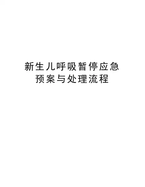 新生儿呼吸暂停应急预案与处理流程知识分享