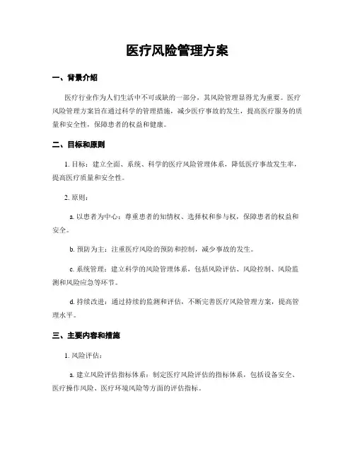 医疗风险管理方案