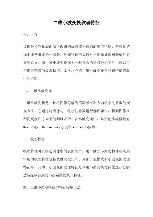 二维小波变换纹理特征