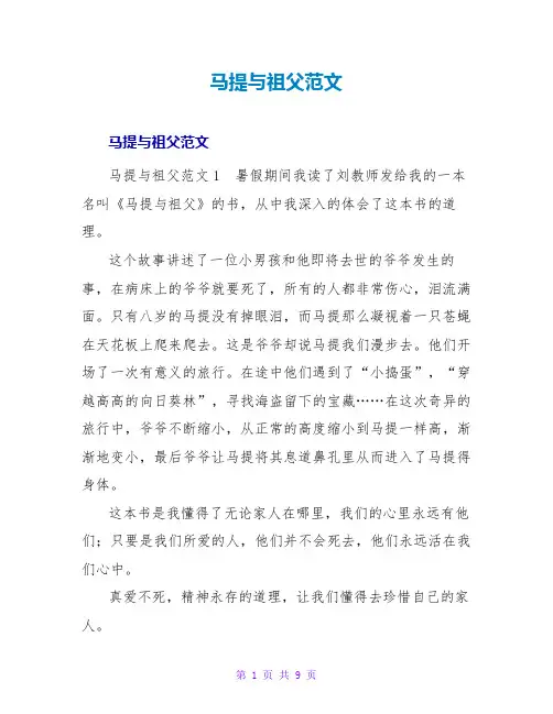 马提与祖父读后感范文