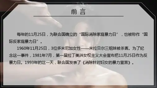 国际消除对妇女的暴力日宣传图文PPT教学课件