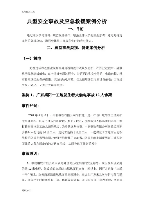 典型事故和应急救援案例分析报告