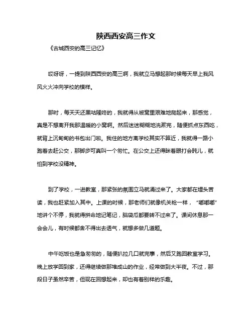 陕西西安高三作文