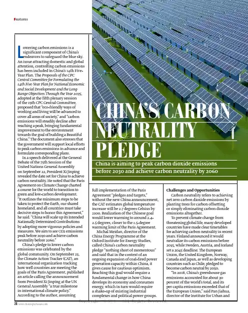 CHINA’S CARBON NEUTRALITY PLEDGE