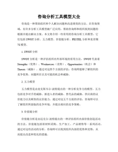 咨询分析工具模型大全