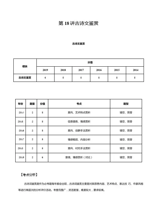 初中语文九年级诗歌鉴赏复习教案.docx