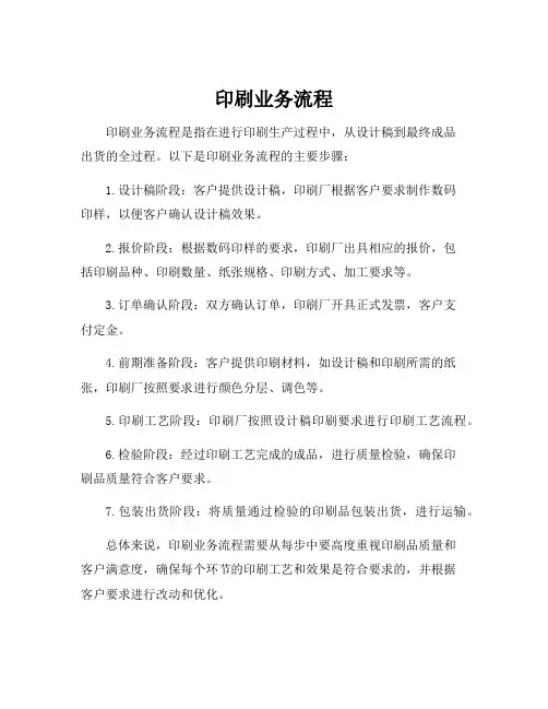 印刷业务流程