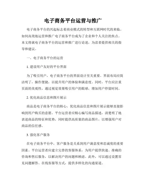 电子商务平台运营与推广