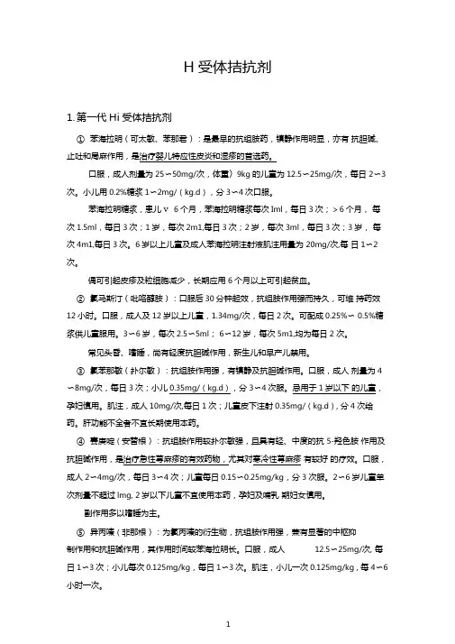 H1受体拮抗剂