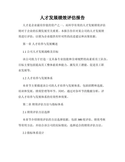 人才发展绩效评估报告
