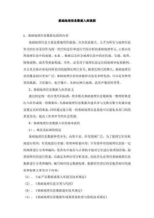 基础地理信息数据入库流程