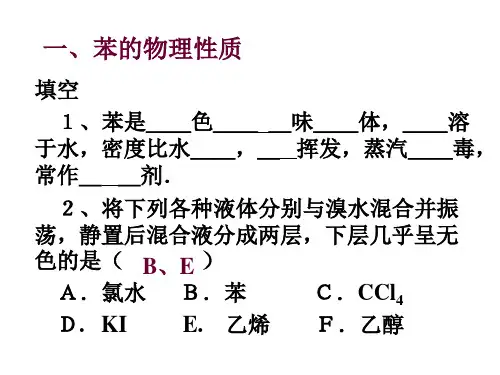 高三化学苯和芳香烃1(PPT)3-1